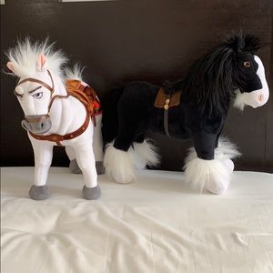 Disney Maximus and Angus Plush Horses